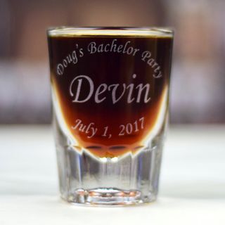 Personalized Engraved Wedding Party Bar Shot Glass