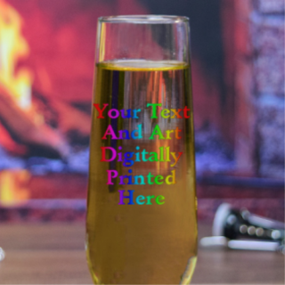 Personalized Digitally Printed Stemless Champagne Flute