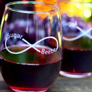 Personalized Engraved Infinity Stemless Wine Glass Set (2 Glasses)