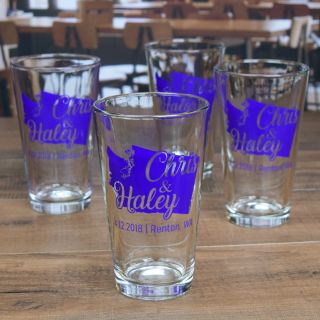 Personalized Screen Printed Pint Glass