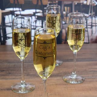 Personalized Screen Printed Tall Champagne Flute
